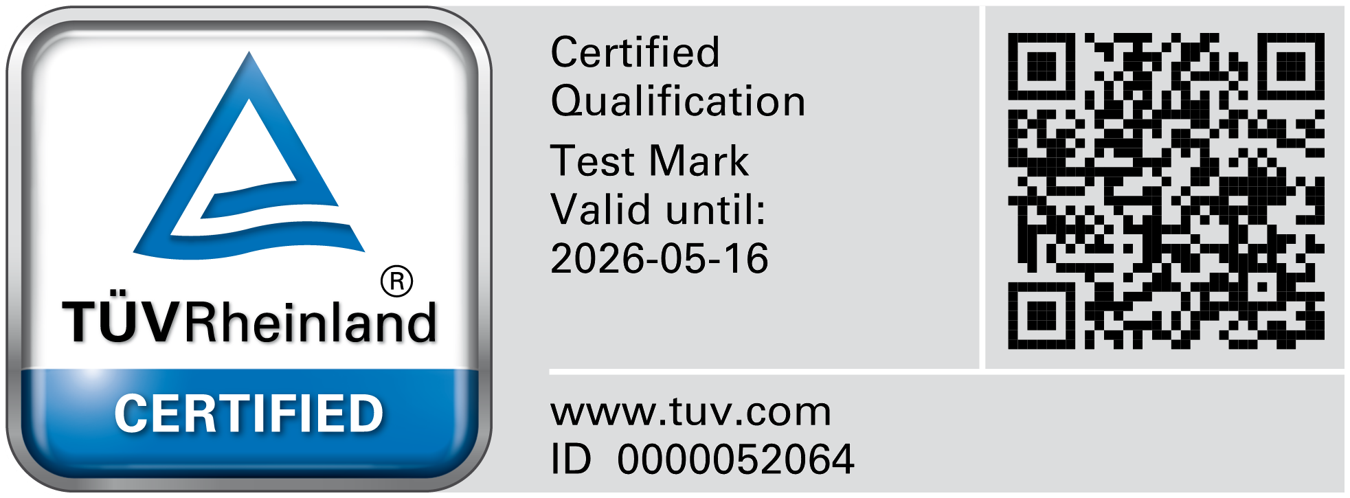 TÜV certificate